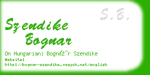 szendike bognar business card